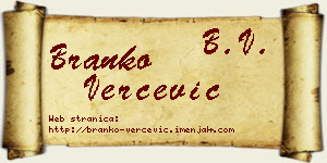Branko Verčević vizit kartica